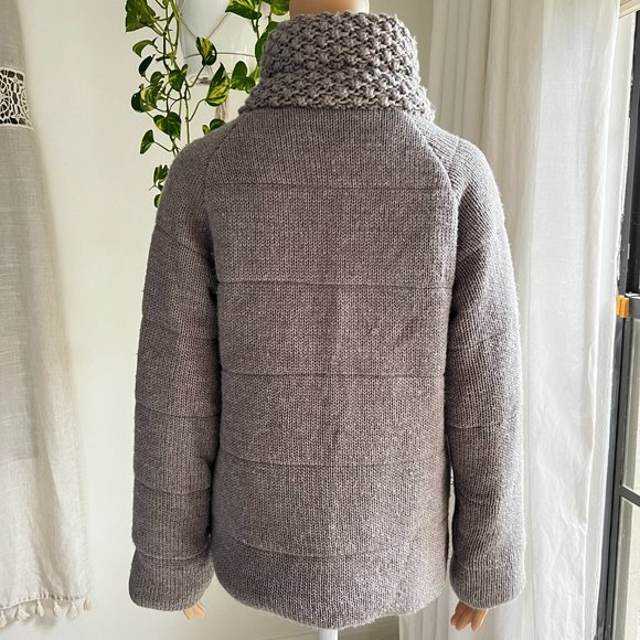 MANOUSH Anthropologie Gray Wool Blend Snap Front Sweater Cardigan Coat - Picture 8 of 14